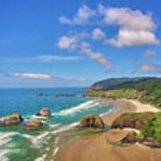 Serene Coastal Bliss - Ecola State Park Overlooking Cannon Beach Art Print