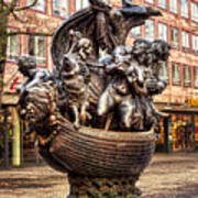 Ship Of Fools Water Fountain Nuremberg Art Print