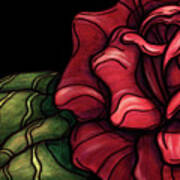Single Red Rose Painting, Red Rose Art Print