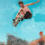 Skateboarder Jump Art Print