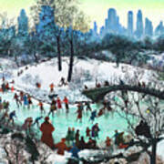 Skating In Central Park By Agnes Tait 1934 Art Print