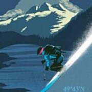 Ski Big White Retro Travel Poster Art Print