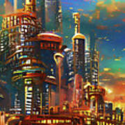 Skyline From The Future, 01 Art Print