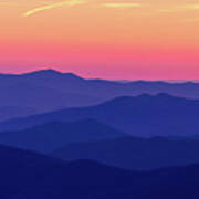 Smoky Mountain Autumn Sunset Art Print