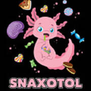 Snaxolotl Funny Kawaii Axolotl Food Lover Gift Drawing by Noirty Designs -  Fine Art America
