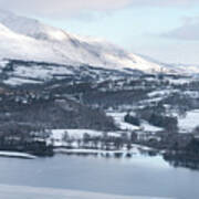 Snow Covered Mountains, The Lake District Art Print