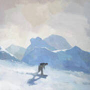 Snowboarding At Les Arcs Art Print