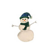 Snowman With Tassel Hat Art Print