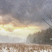 Snowstorm Sunset Art Print