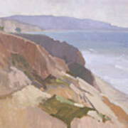 South Overlook At Torrey Pines State Reserve, San Diego, California Art Print