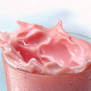 Splashing Strawberry Milk Shake Art Print