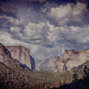 Spring Storm Over Yosemite Textured Art Print