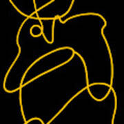 Squiggles - Yellow Art Print