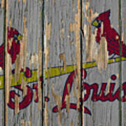 St. Louis Cardinals Vintage Logo on Old Wall Beach Towel by Design