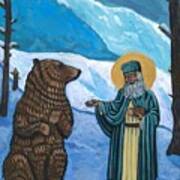 St. Seraphim And Bear Art Print