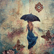 Standing In The Rain Art Print