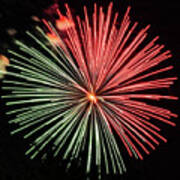 Star Burst Photograph Of Fireworks 4th Art Print