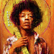 Star Icons Jimi Hendrix By Vart Art Print