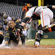 Starling Marte And Buster Posey Art Print