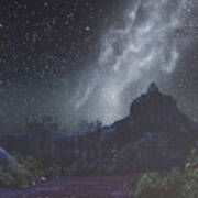 Starry Night Sky Over Sedona, Arizona Art Print