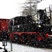 Steam In The Snow  Pressnitztalbahn Art Print