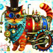 Steampunk Cat Art Print