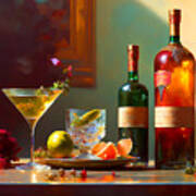 Still Life A Martini And Other Spirits 20230111e Art Print