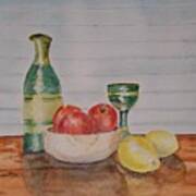 Still Life With Apples And Lemons Art Print