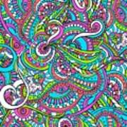 Stinavka - Bright Colorful Zentangle Pattern Art Print