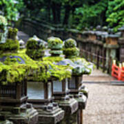 Stone Lanterns Line The Pathway To The Kasuga-taisha Shrine, Nara, Japan Art Print