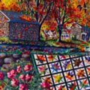 Stone Mill Autumn Crossing Art Print