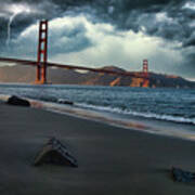 Storm Craft Including The Golden Gate Art Print
