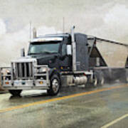 Stormy Weather Peterbilt Art Print