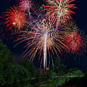 Stoughton Fireworks 2021 Above The Yahara River Art Print
