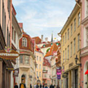 Street View Of Tallinn, Estonia Art Print