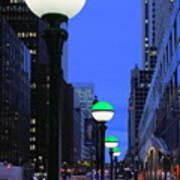 Subway Globes At Twilight - A Manhattan Impression Art Print
