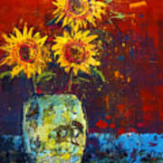 Sunflowers A Blaze Art Print