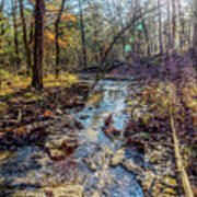 Sunrays Over Country Creek Art Print