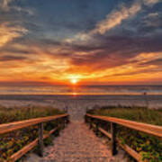 Sunrise At Footbridge Beach Art Print