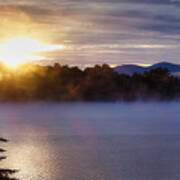 Sunrise Over Maine Lake Art Print