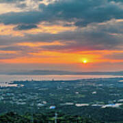 Sunrise Over Nago, Okinawa - Panoramic Tote Bag by Jordan