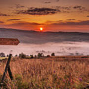 Sunrise Over The Aire Valley, Cononley Art Print