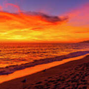 Sunset At Zuma Beach, Ca Art Print
