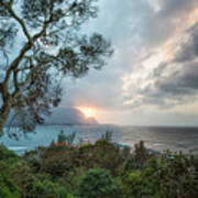 Sunset Over Hanalei Bay From St Regis Art Print