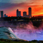 Sunset Over The Falls Art Print