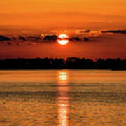 Sunset Reflection On Pensacola Bay Art Print