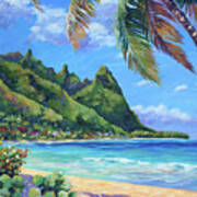 Swaying Palm On Makua Beach Art Print
