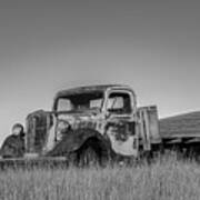 Sweet Old Truck, Black And White Art Print