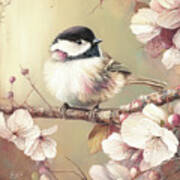 Sweet Spring Chickadee Art Print