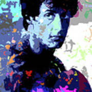 Sylvester Stallone Psychedelic Portrait Art Print